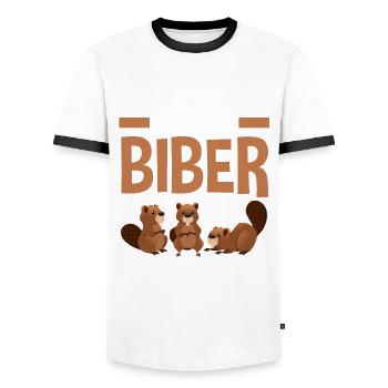 Nagetier Biberliebhaber Biber - Männer Kontrast-T-Shirt - Weiß/Schwarz - Vorne - AI Model Female 172 light (172cm) & AI Model Male 178 dark (178cm)