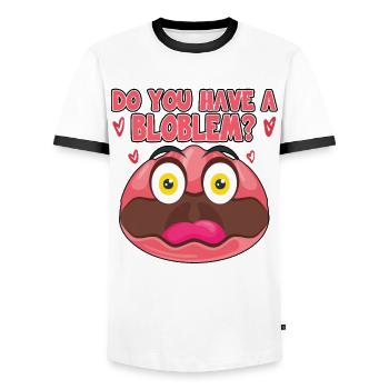 Costume de Blobfish - Visage de poisson Blob laid - - T-shirt contrasté Homme - blanc/noir - Devant - AI Model Female 172 light (172cm) & AI Model Male 178 dark (178cm)