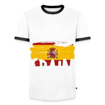 Holidays in Spain - Men's Ringer Shirt - white/black - Front - AI Model Female 172 light (172cm) & AI Model Male 178 dark (178cm)