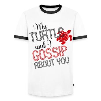 Tortue de mer Tortue Ma Tortue et - T-shirt contrasté Homme - blanc/noir - Devant - AI Model Female 172 light (172cm) & AI Model Male 178 dark (178cm)