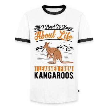Kangaroo Australia Australian Kangaroo - Men's Ringer Shirt - white/black - Front - AI Model Female 172 light (172cm) & AI Model Male 178 dark (178cm)