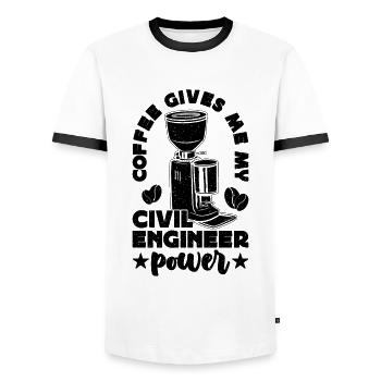 Coffee Gives Me My Civil Engineer Civil Engineers - Männer Kontrast-T-Shirt - Weiß/Schwarz - Vorne - AI Model Female 172 light (172cm) & AI Model Male 178 dark (178cm)