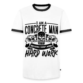 I Am A Concrete Man Concreter Concrete Finishers - Männer Kontrast-T-Shirt - Weiß/Schwarz - Vorne - AI Model Female 172 light (172cm) & AI Model Male 178 dark (178cm)