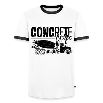 Concrete Wife Masonry Concreter Concrete Workers - Männer Kontrast-T-Shirt - Weiß/Schwarz - Vorne - AI Model Female 172 light (172cm) & AI Model Male 178 dark (178cm)
