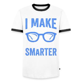 Ophthalmologist I make people look smarter - Men's Ringer Shirt - white/black - Front - AI Model Female 172 light (172cm) & AI Model Male 178 dark (178cm)
