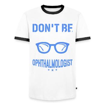 Trust your ophthalmologist Optometrist - Men's Ringer Shirt - white/black - Front - AI Model Female 172 light (172cm) & AI Model Male 178 dark (178cm)