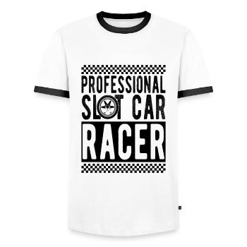 Professional Slot Car Racer Slotcar Gift Idea - T-shirt contrasté Homme - blanc/noir - Devant - AI Model Female 172 light (172cm) & AI Model Male 178 dark (178cm)