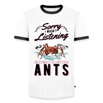 Ants Ant Farm Anthill Fire Ants - Men's Ringer Shirt - white/black - Front - AI Model Female 172 light (172cm) & AI Model Male 178 dark (178cm)
