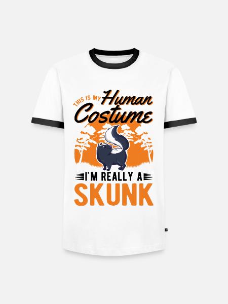 Stinktier Kostüm Halloween - Männer Kontrast-T-Shirt - Weiß/Schwarz