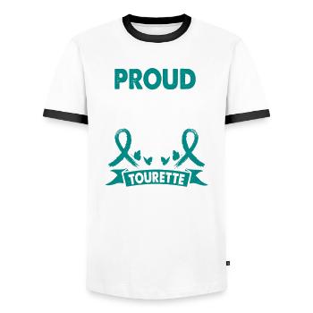 Ehefrau Des Tourette-syndroms Warrior Awareness - Männer Kontrast-T-Shirt - Weiß/Schwarz - Vorne - AI Model Female 172 light (172cm) & AI Model Male 178 dark (178cm)