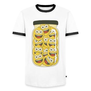 Zitronen im Glas Zitrone - Männer Kontrast-T-Shirt - Weiß/Schwarz - Vorne - AI Model Female 172 light (172cm) & AI Model Male 178 dark (178cm)