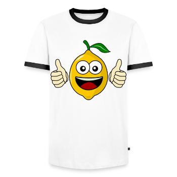 Zitronen Motivation Zitrone - Männer Kontrast-T-Shirt - Weiß/Schwarz - Vorne - AI Model Female 172 light (172cm) & AI Model Male 178 dark (178cm)