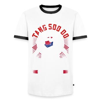 Tang So Do Parce que le Karaté est trop facile - T-shirt contrasté Homme - blanc/noir - Devant - AI Model Female 172 light (172cm) & AI Model Male 178 dark (178cm)