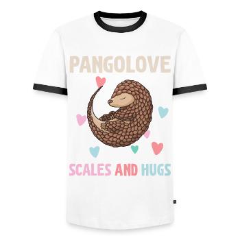 Pangolins and pangolins of pangolins - Men's Ringer Shirt - white/black - Front - AI Model Female 172 light (172cm) & AI Model Male 178 dark (178cm)