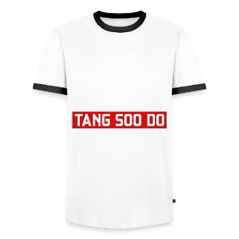 Keep Calm And Tang so Do On - Men's Ringer Shirt - white/black - Front - AI Model Female 172 light (172cm) & AI Model Male 178 dark (178cm)