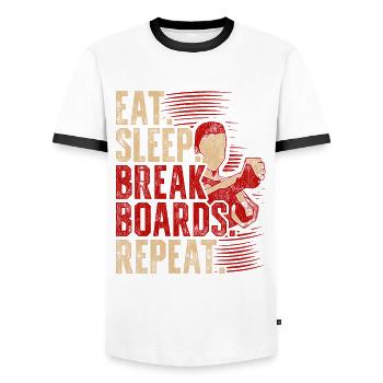 Tang so Do Martial Arts Shotokan - Men's Ringer Shirt - white/black - Front - AI Model Female 172 light (172cm) & AI Model Male 178 dark (178cm)