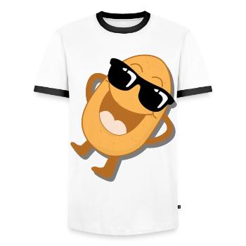 Kartoffel Sonnenbrille Kartoffeln - Männer Kontrast-T-Shirt - Weiß/Schwarz - Vorne - AI Model Female 172 light (172cm) & AI Model Male 178 dark (178cm)