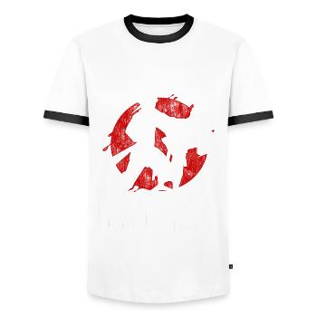 Tang so Do Martial Arts Shotokan - Men's Ringer Shirt - white/black - Front - AI Model Female 172 light (172cm) & AI Model Male 178 dark (178cm)