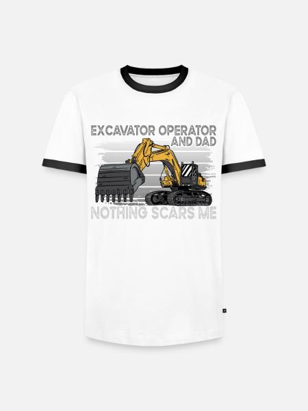 Excavator And Dad - Männer Kontrast-T-Shirt - Weiß/Schwarz