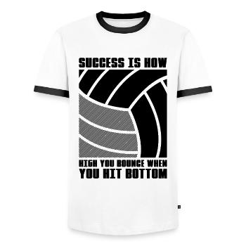 Success Is How Volleyball Coach Volleyball Player - Männer Kontrast-T-Shirt - Weiß/Schwarz - Vorne - AI Model Female 172 light (172cm) & AI Model Male 178 dark (178cm)