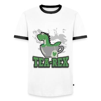 Tea Expert Tea Drinker Tea Addict Tea Enthusiast - Men's Ringer Shirt - white/black - Front - AI Model Female 172 light (172cm) & AI Model Male 178 dark (178cm)