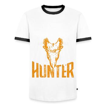 Fossil Hunter Paläontologie Paläontologe - Männer Kontrast-T-Shirt - Weiß/Schwarz - Vorne - AI Model Female 172 light (172cm) & AI Model Male 178 dark (178cm)