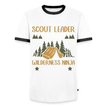 Cub Scouting Design Für Einen Pfadfinderführer - Men's Ringer Shirt - white/black - Front - AI Model Female 172 light (172cm) & AI Model Male 178 dark (178cm)