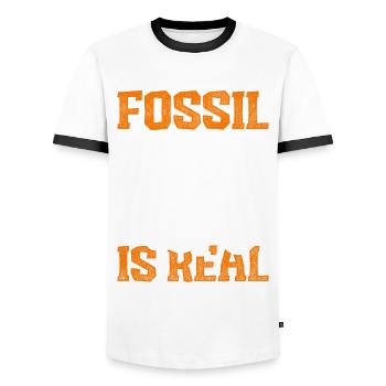 Fossil Fever Is Real Paläontologie Paläontologe - Männer Kontrast-T-Shirt - Weiß/Schwarz - Vorne - AI Model Female 172 light (172cm) & AI Model Male 178 dark (178cm)