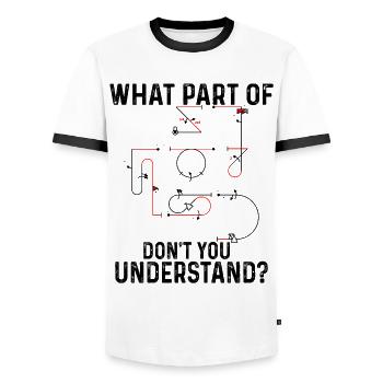 Don't you understand aerobatic Aresti figures - Men's Ringer Shirt - white/black - Front - AI Model Female 172 light (172cm) & AI Model Male 178 dark (178cm)