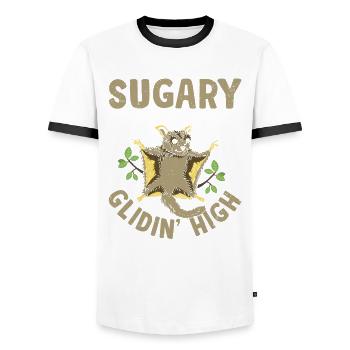 Glidin' High Sugar Glider Propriétaire Sugar Gliders - T-shirt contrasté Homme - blanc/noir - Devant - AI Model Female 172 light (172cm) & AI Model Male 178 dark (178cm)