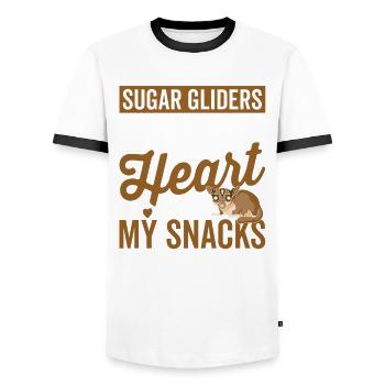 Sugar Gliders Stole Heart Sugar Glider Owner - T-shirt contrasté Homme - blanc/noir - Devant - AI Model Female 172 light (172cm) & AI Model Male 178 dark (178cm)