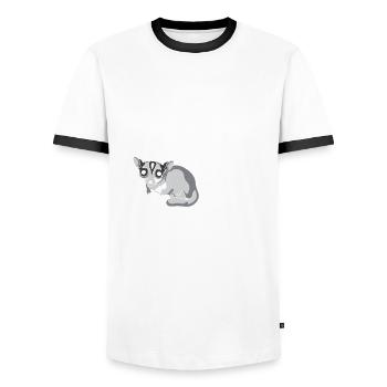 Sugar Gliders Tiny Creatures Sugar Glider Owner - T-shirt contrasté Homme - blanc/noir - Devant - AI Model Female 172 light (172cm) & AI Model Male 178 dark (178cm)