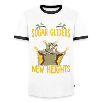 Sugar Gliders New Heights Sugar Glider Propriétaire - T-shirt contrasté Homme - blanc/noir - Devant - AI Model Female 172 light (172cm) & AI Model Male 178 dark (178cm)