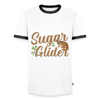 Maîtrise de la langue Sugar Glider Sugar Gliders - T-shirt contrasté Homme - blanc/noir - Devant - AI Model Female 172 light (172cm) & AI Model Male 178 dark (178cm)
