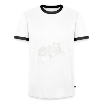 Schweinejagd-design Für Die Wildschweinjagd - Männer Kontrast-T-Shirt - Weiß/Schwarz - Vorne - AI Model Female 172 light (172cm) & AI Model Male 178 dark (178cm)