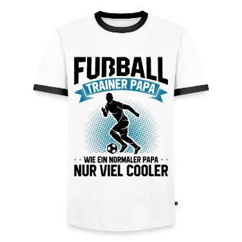 Fußball Trainer Papa Geschenkidee Vater - Männer Kontrast-T-Shirt - Weiß/Schwarz - Vorne - AI Model Female 172 light (172cm) & AI Model Male 178 dark (178cm)