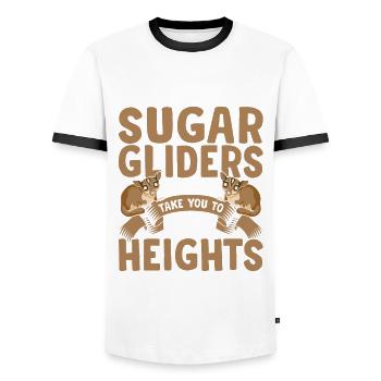 Sugar Gliders New Heights Sugar Glider Propriétaire - T-shirt contrasté Homme - blanc/noir - Devant - AI Model Female 172 light (172cm) & AI Model Male 178 dark (178cm)