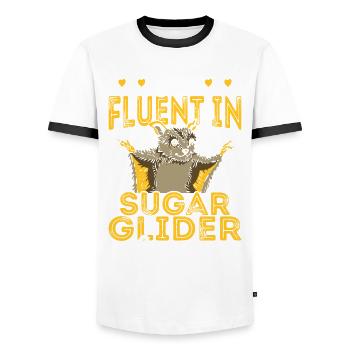 Maîtrise de la langue Sugar Glider Sugar Gliders - T-shirt contrasté Homme - blanc/noir - Devant - AI Model Female 172 light (172cm) & AI Model Male 178 dark (178cm)