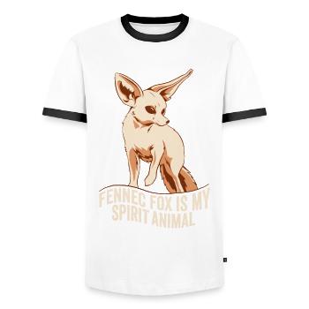 Fennec fox animal fennec renards propriétaire - T-shirt contrasté Homme - blanc/noir - Devant - AI Model Female 172 light (172cm) & AI Model Male 178 dark (178cm)