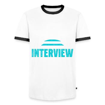 HR Manager Don't Make Me Use My Interview Voice - Männer Kontrast-T-Shirt - Weiß/Schwarz - Vorne - AI Model Female 172 light (172cm) & AI Model Male 178 dark (178cm)