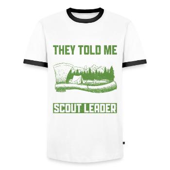 Cub Scout Design Für Einen Pfadfinderführer - Men's Ringer Shirt - white/black - Front - AI Model Female 172 light (172cm) & AI Model Male 178 dark (178cm)