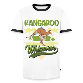 Kangaroo Whisperer Australia Kangaroo - Men's Ringer Shirt - white/black - Front - AI Model Female 172 light (172cm) & AI Model Male 178 dark (178cm)