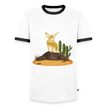 Fennec-füchse Regieren Sanddünen - Männer Kontrast-T-Shirt - Weiß/Schwarz - Vorne - AI Model Female 172 light (172cm) & AI Model Male 178 dark (178cm)
