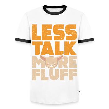 Weniger Reden Mehr Flausch Fennek Fuchs Besitzer - Männer Kontrast-T-Shirt - Weiß/Schwarz - Vorne - AI Model Female 172 light (172cm) & AI Model Male 178 dark (178cm)