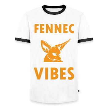 Fennec Foxes Desert Vibes Fennec Fox owners - Men's Ringer Shirt - white/black - Front - AI Model Female 172 light (172cm) & AI Model Male 178 dark (178cm)