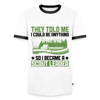 Cub Master Design Für Einen Pfadfinderführer - Men's Ringer Shirt - white/black - Front - AI Model Female 172 light (172cm) & AI Model Male 178 dark (178cm)