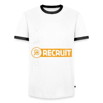 HR Manager Eat Sleep Recruit Repeat - Men's Ringer Shirt - white/black - Front - AI Model Female 172 light (172cm) & AI Model Male 178 dark (178cm)
