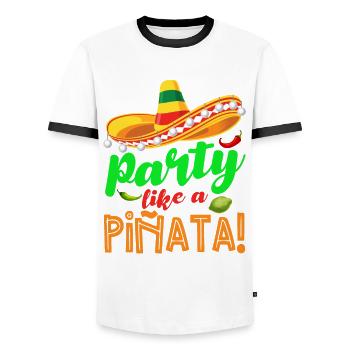 5 De Mayo Viva Mexico Cinco De Mayo Gift - Men's Ringer Shirt - white/black - Front - AI Model Female 172 light (172cm) & AI Model Male 178 dark (178cm)