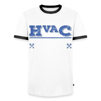 Hlk-techniker-design Für Eine Hlk-lüftungstechnik - Men's Ringer Shirt - white/black - Front - AI Model Female 172 light (172cm) & AI Model Male 178 dark (178cm)