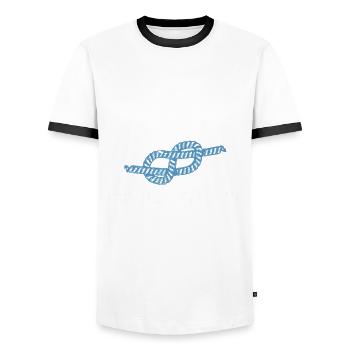 Cub Scout Dad Design Für Einen Scout Dad Und Cub - Men's Ringer Shirt - white/black - Front - AI Model Female 172 light (172cm) & AI Model Male 178 dark (178cm)